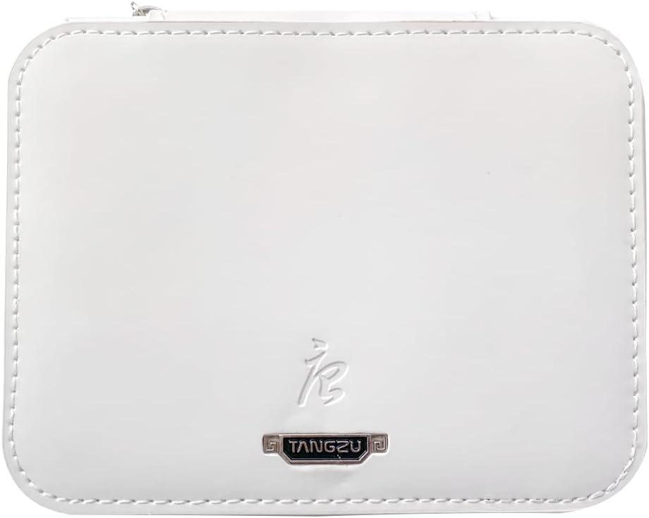 TANGZU Premium Leather Earphone Case, Water-Resistant Portable Earbuds Storage Case for Earphones, Audio Accessories, Eartips and Cables, White-Max