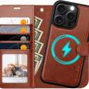 OCASE for iPhone 16 Pro Max Case Detachable Wallet Case with Card Holder, 2 in 1 Pu Leather Flip Folio with RFID Blocking Stand Wrist Strap Shockproof Phone Cover 6.9 Inch 2024, Dark Brown