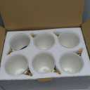 BTaT- White Coffee Mugs Set of 6 (12 oz), Porcelain White Coffee Mug Set with Gold Trim Design