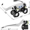 JARLINK Magnifying Glasses with LED Light, Hands Free Magnifier with 14 Interchangeable Lenses 3X 4X 5X 6X 7X 10X 15X, Magnifying Glasses for Close Work, Crafts, Jewelry, Sewing, Electronics Repair