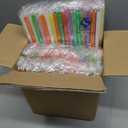 300 Individually Wrapped Boba Straws 0.43" x 9.5" Jumbo Disposable Plastic Straws for Smoothies, Milkshakes & Bubble Tea-Large Thick Straws, Plastic Straws Disposable, Boba Straws Disposable.