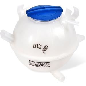 603-253 Front Engine Coolant Radiator Reservoir Recovery Expansion Tank with Cap Compatible with 2006-2019 Audi A3 Q3 TT, 1993-2019 Volkswagen Beetle Eos Golf Passat Jetta Replace# 1K0121407A
