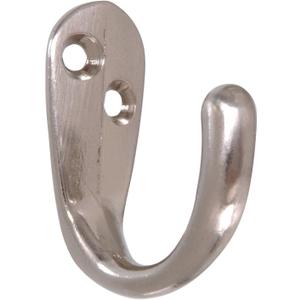 Hardware Essentials 852284 Clothes Hooks Satin Nickel -2 Pack