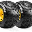YITAMOTOR 20x8.00-8 Lawn Mower Tires & Wheel Assemblies, 4 Ply Tubeless Front Tires Replacement Fits Lawn Tractors, More Riding Mowers & Garden Vehicle | 3/4" Bore Hole, 3/16" Keyway, 960LBS (2 Pack)