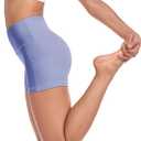 SEEMLY High Waisted Yoga Shorts for Women Tummy Control Fitness Athletic Workout Running Shorts with Deep Pockets (Purple, M)