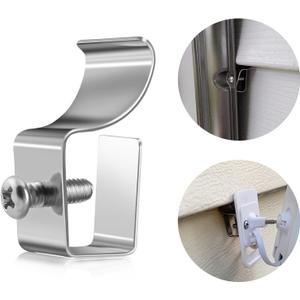 12 Pack Vinyl Siding Screws Hooks, Stainless Steel Outdoor Siding Screw Hanger, No-Hole Needed Vinyl Siding Clips Hook for Mounting Mailbox, Security Light, Address Plaque, House Number