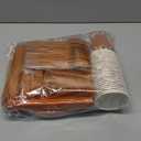 Havawish 177 Pcs Cielito Lindo Party Decoration Platos De Barro Mexicanos Fiesta Tableware Dinnerware Set Mexicanos Talavera Plates Cups Napkins Tablecloths(Terracotta Color,Cream Colored Flower)