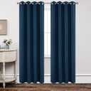 Joydeco Blackout Curtains 84 Inch Length 2 Panels Set, Thermal Insulated Long Curtains& Drapes 2 Burg, Room Darkening Grommet Drapes for Living Room Bedroom Window (W52 x L84 Inch, Navy Blue) 