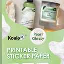 Koala Pearl Glossy Sticker Paper for Inkjet and Laser Printer, 20 Sheets 8.5x11 Inch Printable Pearly Gloss Photo Sticker Paper for Wedding Birthday Party