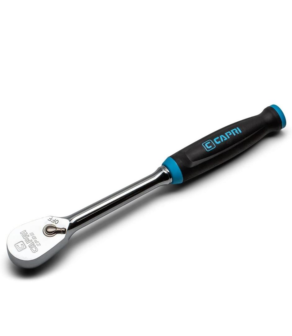 Capri Tools 3/8 in. Drive Fine 90-Tooth Ratchet, Ergonomic Soft Grip, 9.5 in. Long