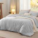 Bedsure California King Comforter Set, Light Grey Soft Prewashed Bedding for All Seasons, 3 Pieces GentleSoft Bed Set, 1 Lightweight Comforter (104"x96") and 2 Pillowcases (20"x36")