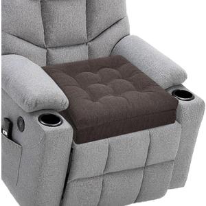 HAVARGO Recliner Cushions for Elderly, 20x20x4 Inch Thick Chair Cushion for Shorter Users Patent Design Soft Tufted Dual Layer Booster Seat Cushions for Seniors Recliner Risers Taupe 1P