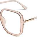 bullabulling Retro Square Reading Glasses For Women Blue Light Blocking Oversized Eyeglass Frames Large lens (tea, 2.50, x)