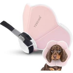 Soft Dog Cone Collar Alternative for Medium Dogs (Medium Dachshund Beagle Shiba lnu), Adjustable Protective Dog Recovery Cone, Elizabethan Comfortable Neck Pillow Cone After Surgery Anti Licking, M,Pink