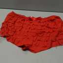Aopwsrlyi Women Ruffle Shorts Low Rise Frilly Puffy Sexy Boy Short Panties with Ruffles and Bow (Red, M)