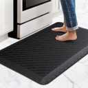 HappyTrends Kitchen Floor Mat - 4/5 Inch Thick Anti-Fatigue Kitchen Rug,Waterproof Non-Slip Kitchen Mats and Rugs Heavy Duty Ergonomic Comfort Rug for Kitchen,Office,Sink,Laundry,(22"x36", Black)