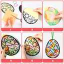 Newtay 72 Pcs Valentines Day Suncatchers Paper Crafts DIY Heart Shaped Window Stained Glass Effect Paper Kits St. Patricks Day Easter Crafts for Home Decor Valentine Art Supplies