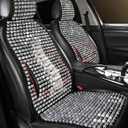 Wood Beaded Car Seat Cover Massaging Breathable Cooling Gray Real Wood Bead Cushion Universal Fit for Sedan, SUV & Truck. The Ergonomic Lumbar Support Can Relieve Painful from Long Trips