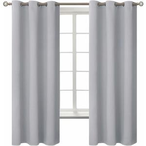BGment Room Darkening Curtains 63 Inches Long - Grommet Thermal Insulated Drapes Window Treatment Curtains for Bedroom, 2 Panels, 42 x 63 Inch, Light Grey BGment Room Darkening Curtains 63 Inches Long - Grommet Thermal Insulated Drapes Window Treatment Curtains for Bedroom, 2 Panels, 42 x 63 Inch, Light Grey