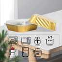 50 Pack 8"x8" Aluminum Pans with Plastic Lids,Disposable Tin Foil Pan For Cooking Baking Cakes Breads Square Food Containers for Heating Roasting Preping Storing,Gold