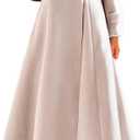 IDEALSANXUN Women's Long Wool Coat Fall Winter Double Breasted Trench Coat Peacoat Jackets (Small, Beige)