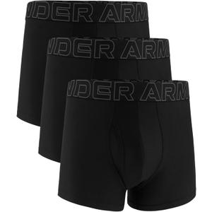 Under Armour Men's Performance Tech Trunk Boxerjock Brief Underwear, 3" Inseam, All-Day Comfort & Ultra-Soft, 3-Pack (Black, M)