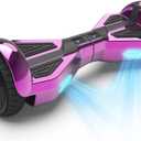 Starship Hoverboard with Bluetooth Speaker, Chrome Color Self Balancing Scooters with Science Fiction Design and 6.5 inch LED Wheels (Chrome Pink)
