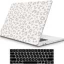 Funut for MacBook Air 13 inch Case 2022 2021 2020 2019 2018 Release M1 A2337 A2179 A1932 with Touch ID, MacBook Air M1 Case Plastic Hard Shell Protective Cover & Keyboard Cover, Leopard Print