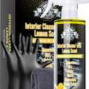 Kingvo Car Interior Cleaner, Interior Cleaner Carpet Dashboard Vinyl Sofa Leather Shiny Car Stuff Detailing Kit Cleaning Supplies,Lemon Scent