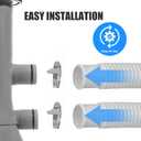 1.5 x 41 Pool Pump Replacement Hose, 2-Pack Above-Ground Pool Hoses with 4 Stainless Steel Clamps, Compatible with Intex, Coleman, Summer Waves Pool Pumps & Filters (2 PACK Blue)