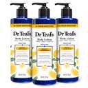 Dr Teal's Lemon Prebiotic Body Lotion with Lemon Balm & Essential Oils, 24-Hour Moisture, 18 fl oz (Pack of 3)