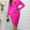 Salimdy Women's Suits 2 Piece Skirt Set Business Work Outfits Blazer Dress Jacket Pencil Skirts Suit Sets