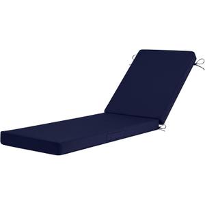 Basic Beyond Chaise Lounge Cushions Outdoor, 3-Layer Waterproof Outdoor Furniture Cushions with Removable Cover and 4 Ties, 72"x21"x3" Patio Lounge Chair Cushions for Outdoor Furniture, Navy
