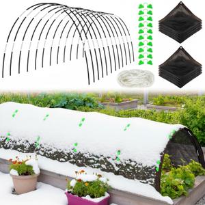 78.7"x 59" Winter Plant Cover Freeze Protection with 6 Sets of 7FT Greenhouse Hoops for Raised Beds Plant Protection Cover for Outdoor Vegetable and Chicken Coops Protect Snow and Ice in Winter