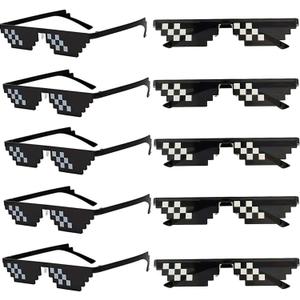 Wholesale Unisex Thug Life Party Sunglasses 8 Bits Style Pixel Mosaic MLG Photo Props Glasses