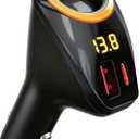 Cigarette Lighter Splitter, 4-in-1 Cigarette Lighter Adapter with 65W USB C PD3.0 & 22.5W QC3.0 Fast Charging + LED Voltage Display & Expandable 12V Socket Car Charger for iPhone 17/ 16/ 15 Samsung S25