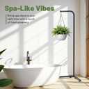Hanging Plant Stand Indoor, Corner Plant Stands for Indoor Plants, Black Metal Hanging Plant Holder with Suction Base, Standing Plant Hanger for Living Room, Balcony, Garden, Bathroom