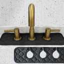 Bathroom Sink Splash Guard 3-Round-Hole : AHA HOMEWARE, Faucet Mat for Bathroom Sink 3 Holes (Gray) 1 pc