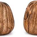 2 x Statues Mango Wood Statue Sculpture, Bookshelf Decor Accents, Set of 2 Use Ideal for Use in Living, Dining Room, Coffee Table Centerpiece (2.75'' X 2.75'' 2.75'')