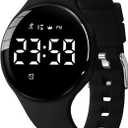 Kids Watches for Girls Boys Digital Sport Watch with Step Counter Pedometer Vibration Alarm Clock, No App Waterproof Fitness Tracker Kids Watch Boys Girls Teens Students Ages 5-16 (301-O-Black)