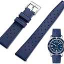 FKM Rubber Watch Strap Quick Release Tropical Style Fluororubber 18mm 19mm 20mm 21mm 22mm Soft Breathable Durable FKM Rubber Watch Band Universal Replacement Band Strap for Men Women, Blue