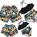 Couples Matching Swimsuit Family Matching Swimwears Dad and Me Matching Swimming Shorts, Small