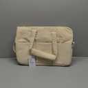 Pet Carrier for Small Dogs Cats Rabbits with Pillow, Soft-Sided Collapsible Travel Bag, Extra Comfort for Pets, Large Pockets (Beige, 17" L x 7.5" W x 12" H)