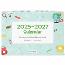 SUNEE Calendar 2026 18 Months Wall Calendar Oct. 2025 - Mar. 2027, 17"x12" Horizontal Hanging Calendar with Past Month and Next Month for Organizing & Planning, Cute