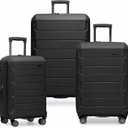 Traveler's Choice Pagosa Hardshell Expandable Luggage with Spinner Wheels, Black, 3-Piece Set (22/26/30)