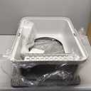 Suzzipaws Non-Sticky Coated Stainless Steel Cat Litter Box with Lid Extra Large Litter Box for Big Cats XL Metal Litter Pan Tray with High Wall Sides Enclosure, Anti-Leakage, Easy Cleaning