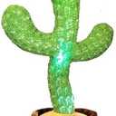 Pbooo Dancing Talking Cactus Mimicking Toy,Talking Repeat Singing Sunny Cactus Toy 120 Pcs Songs for Baby 15S Record Your Sound Sing+Dancing+Recording+LED