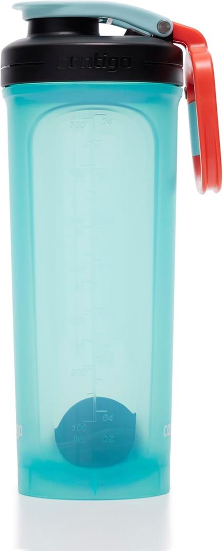 Contigo Shake & Go 2.0 Protein Shaker Bottle with Mixer Ball | Large BPA Free Blender | Ideal for Protein Powder, Nutrition Shakes or Smoothies |Leak Proof Shake Sports Bottle | Bubble Tea | 820 ml