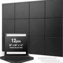 12 Pack Golf Wall Padding, 20" x 20" x 1.2", Indoor Golf Simulator Padding Panels, High Density Foam and PU Surface, for Impact Protection, Noise Reduction, Ideal for Gym, Garage, Playroom, 60 Straps
