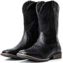 IUV Cowboy Boots For Men Western Ostrich Wide Durable Fashionable Embroidered Pull On Slip Resistant Assorted Colors Boots, Size 13